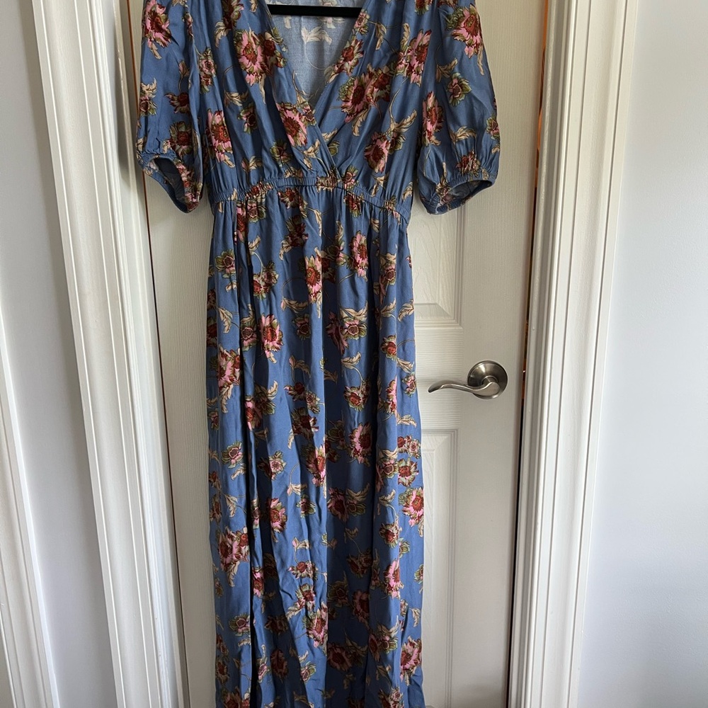 Floral Blue Maxi Dress